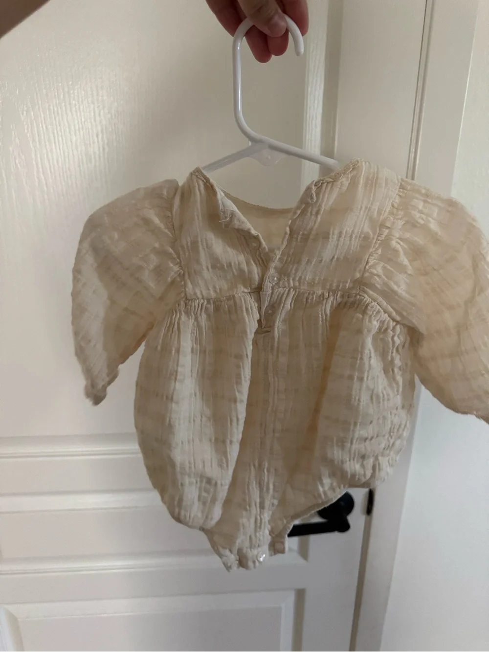 Zara Cream Baby Romper with Lace Trim